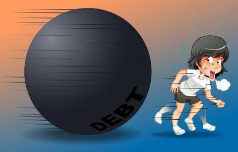 Escape debt. Stock Illustration