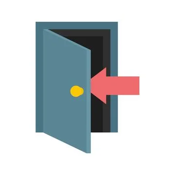Escape door icon flat isolated Stock Illustration