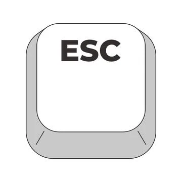 Escape ESC grayscale computer keyboard key Illustrazione stock