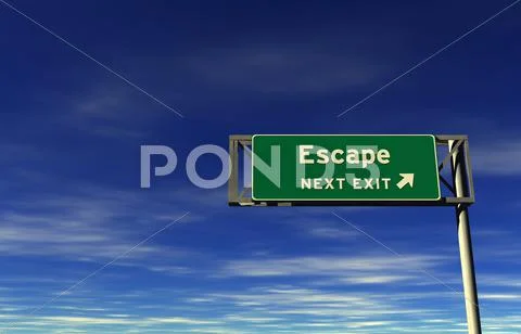 Escape - Freeway Exit Sign Stock Illustration