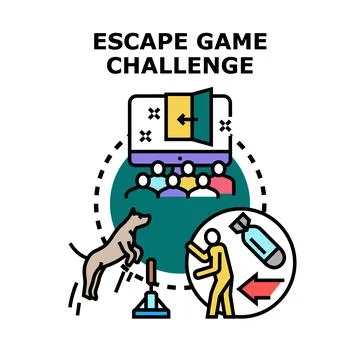 Escape game challenge with team thinking strategy Illustrazione stock