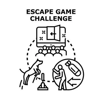 Escape game challenge with team thinking strategy Illustrazione stock