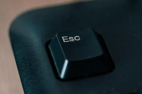 Escape Key on a Black Computer Keyboard Stock Photos