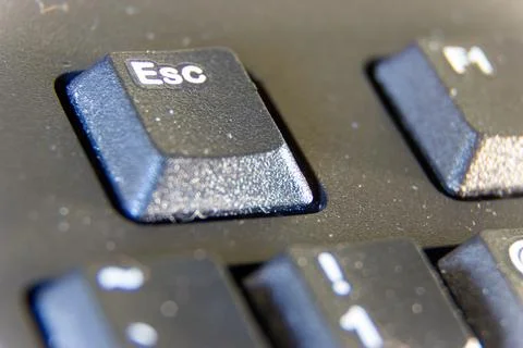 Escape Key on Black Computer Keyboard Macro Stock Photos