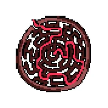 Escape labyrinth game maze pixel art vector illustration イラスト素材