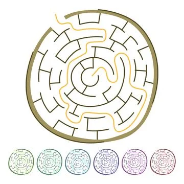 Escape labyrinth game maze vector cartoon graphic Stock Illustration