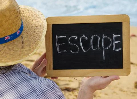 Escape message on the  chalkboard Stock Photos