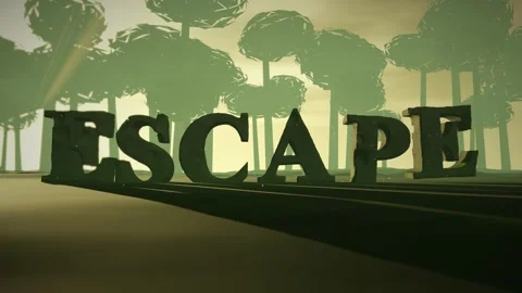 Escape Moss Covered Ancient Stone Letters in a Misty Jungle Ruin with Light Stock Footage 342079127