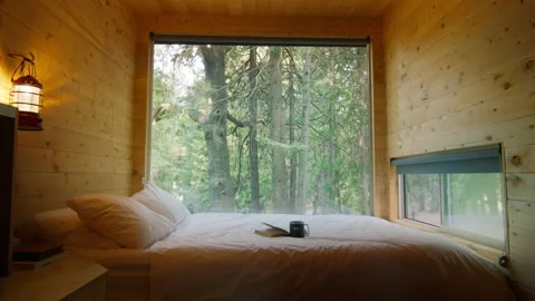 Escape to nature in glamping cabin on we... | Stock Video | Pond5