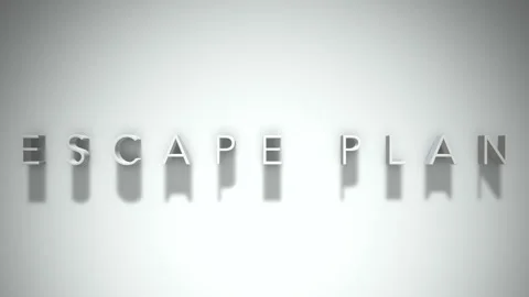 Escape Plan 3D title animation with shadows on a white background Stock Footage 296725112