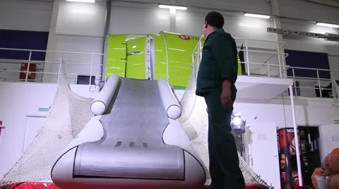 Escape from the plane, editorial Stock Footage 997468