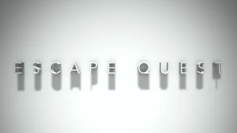 Escape quest 3D title animation white text on a white background Stock Footage 298374995