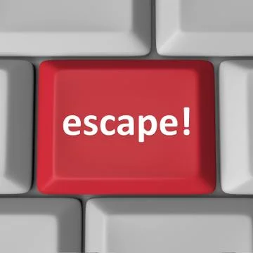 Escape red computer keyboard key flee rescue correct error Stock Illustration