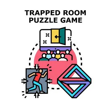 Escape room puzzle game concept vector art Stock Illustration