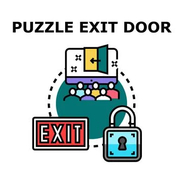 Escape room puzzle solving strategy game concept Stock Illustration
