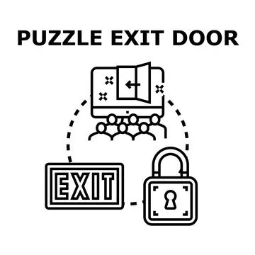 Escape room puzzle solving strategy game concept Stock Illustration