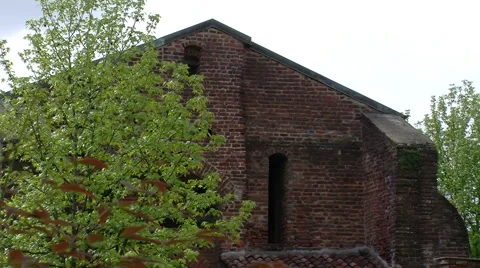 Escape route, Strada Coperta, and Bramante Tower, Vigevano PV, ITALY Stock Footage 62478859