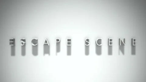 Escape scene 3D title animation white text on a white background Stock Footage 299701980