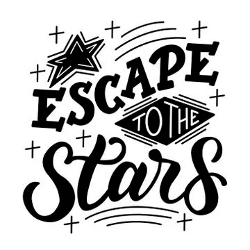Escape to the stars - vector image on a white background. For the design of Stock Illustration