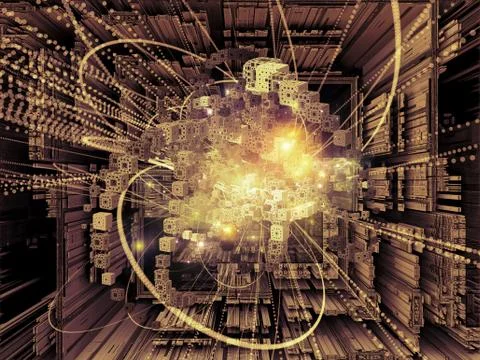The Escape of Wave Particle Stock Illustration