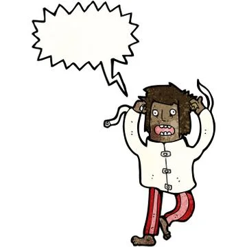 Escaped lunatic cartoon Stock Illustration