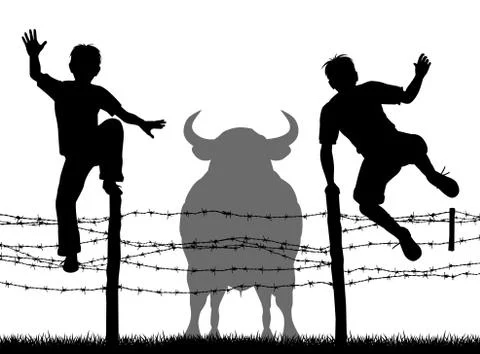 Escaping the bull Stock Illustration