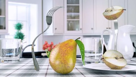 Escaping from the cutlery Stock Illustration