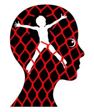 Escaping from the mental prison Illustrazione stock