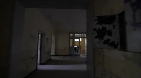 Escaping POV into abandoned building Stock-Footage 58593814
