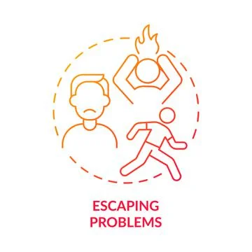 Escaping problems red gradient concept icon Illustrazione stock