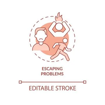 Escaping problems terracotta concept icon Illustrazione stock