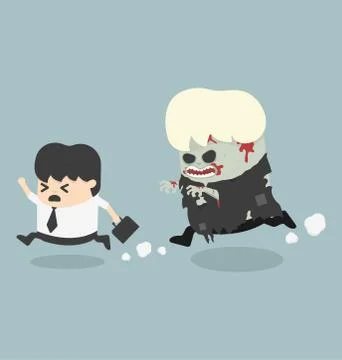 Escaping zombie Stock Illustration