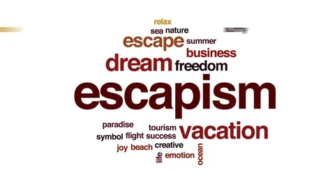 Escapism animated word cloud, text design animation. Stock Footage 78555021