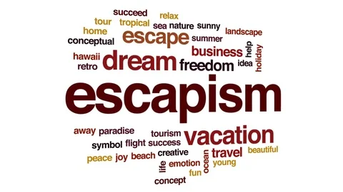 Escapism animated word cloud, text design animation. Stock Footage 78878174