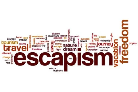 Escapism word cloud Stockillustratie