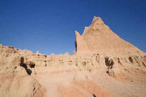Escarpment in the badlands Stockfoto's