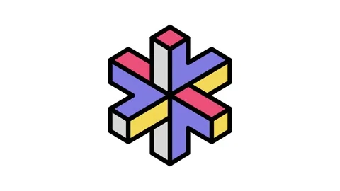 Escher impossible geometric shape color icon animation Stock Footage 225017132