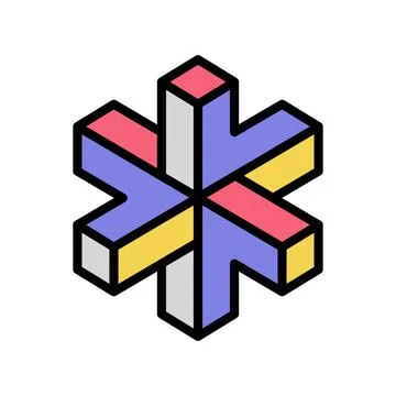 Escher impossible geometric shape color icon vector illustration イラスト素材