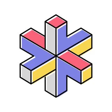 Escher impossible geometric shape color icon vector illustration Stock Illustration
