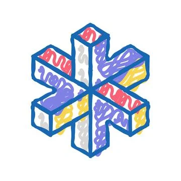 Escher impossible geometric shape icon doodle illustration 스톡 일러스트