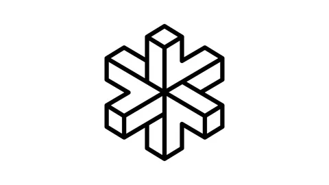 Escher impossible geometric shape line icon animation Stock Footage 224350853