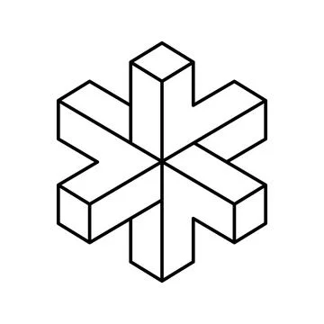 Escher impossible geometric shape line icon vector illustration 스톡 일러스트