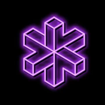 Escher impossible geometric shape neon glow icon illustration イラスト素材
