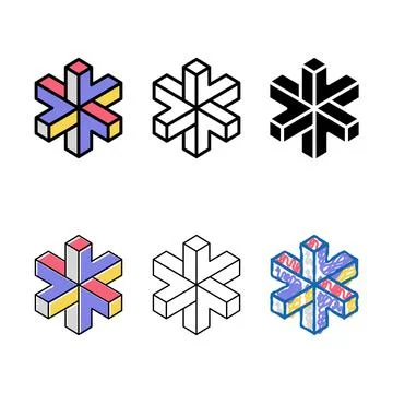 Escher modern impossible geometric shape color icon vector Illustrazione stock