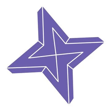 Escher paradox geometry. Logo. Optical illusion object. Sacred geometric figure Stock Illustration