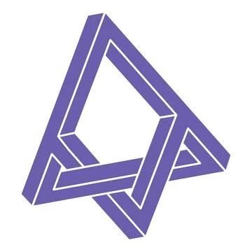 Escher paradox geometry. Logo. Optical illusion object. Sacred geometric figure Stock Illustration