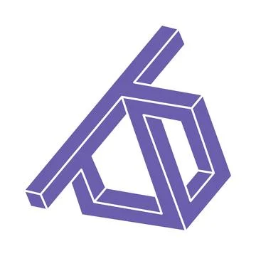 Escher paradox geometry. Logo. Optical illusion object. Sacred geometric figure イラスト素材