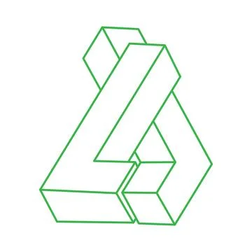 Escher paradox geometry. Logo. Optical illusion object. Sacred geometric figures イラスト素材