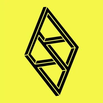 Escher paradox geometry. Optical illusion object. Sacred geometric figure Stock Illustration
