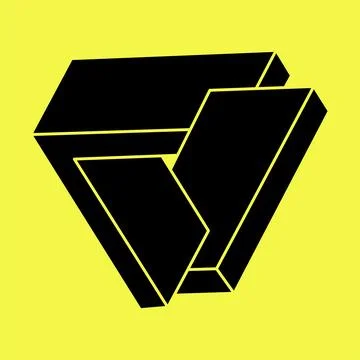Escher paradox geometry. Optical illusion object. Sacred geometric figure Illustrazione stock